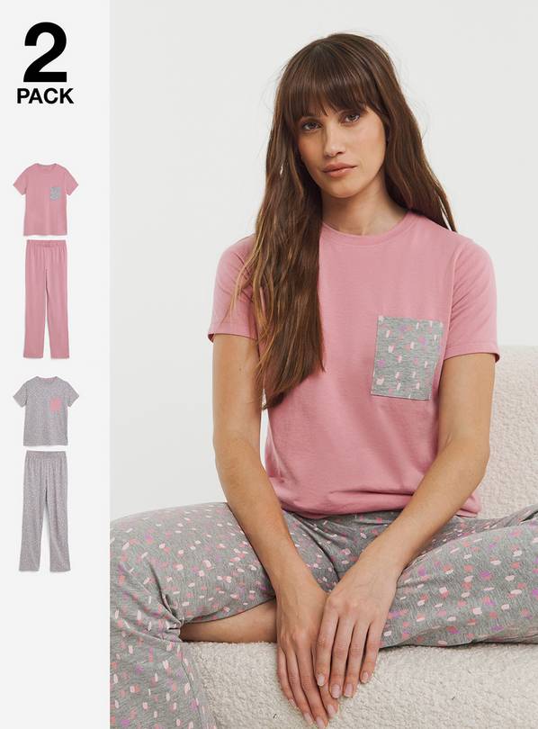 JD WILLIAMS Value 2 Pack Pyjama Set Spot Print 20-22